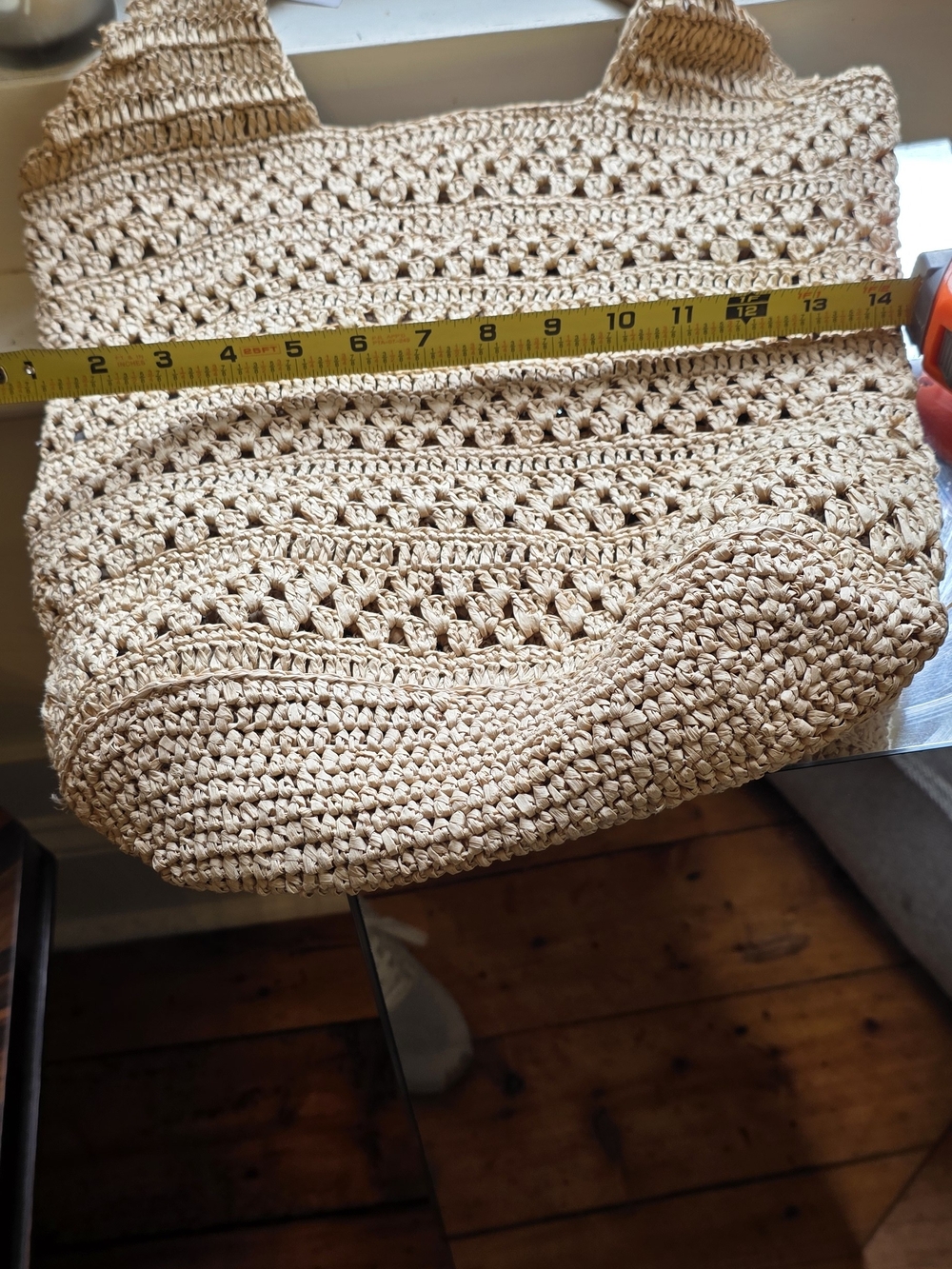 NWT J Crew Woven Raffia Tote Bag in Natural Tan - Picture 6 of 7